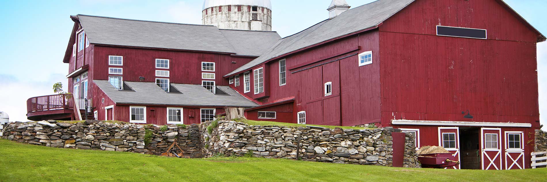 Red home with barn